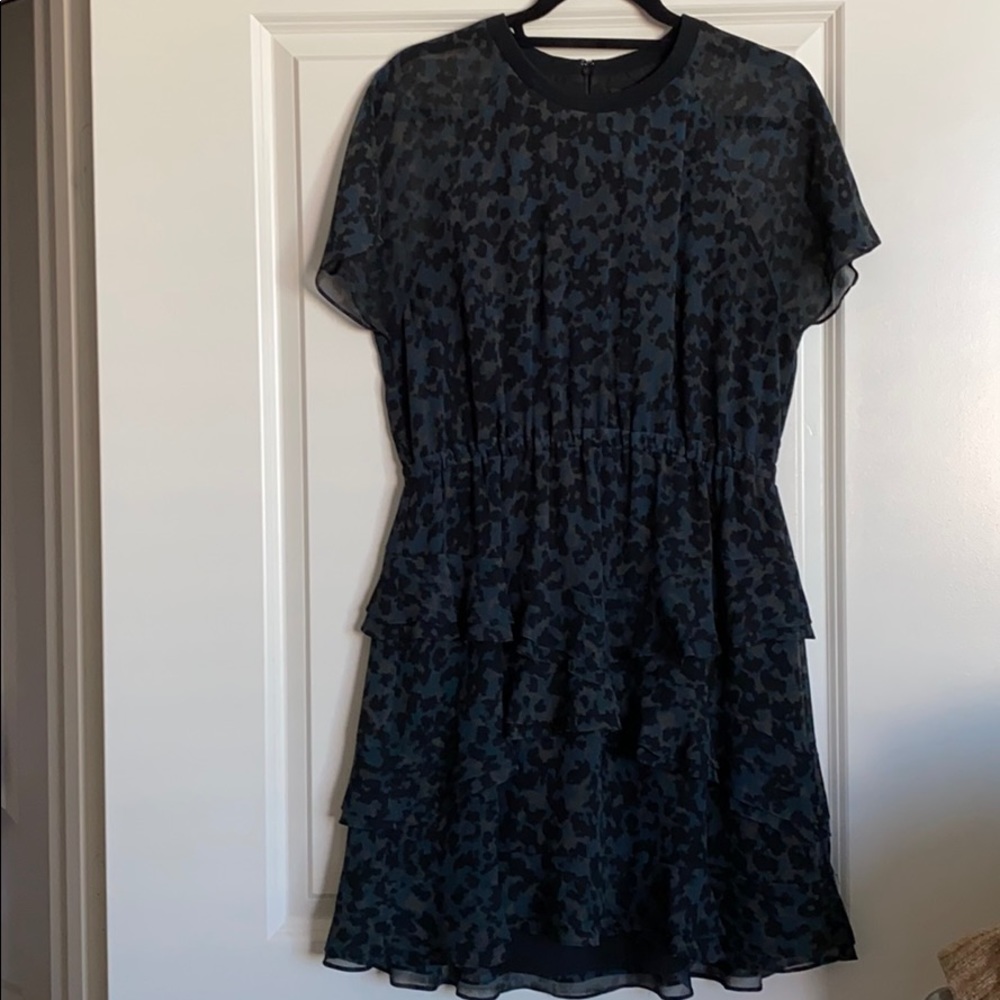 madewell leopard ruffle dress